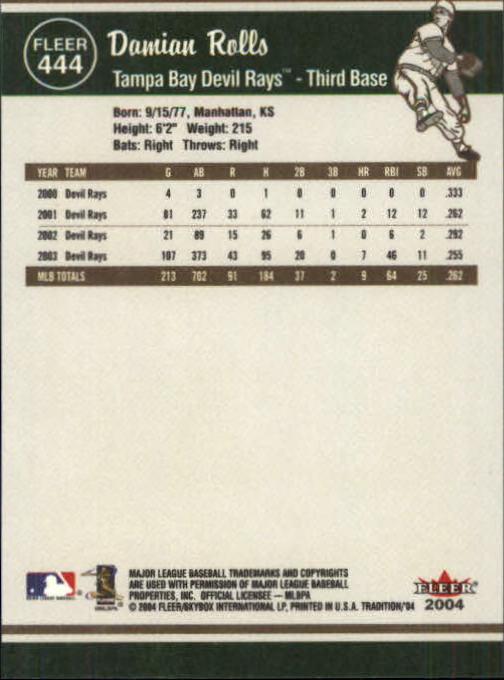 2004 Fleer Tradition Baseball "Main Set" Base Cards #251 to #500 - Picture 317 of 361