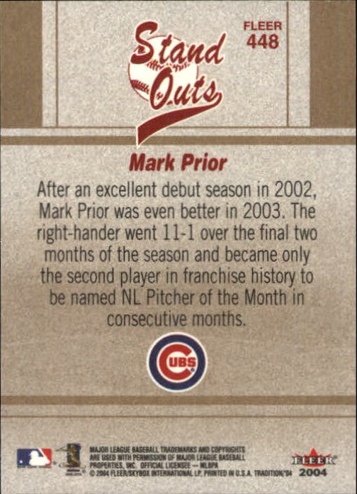 2004 Fleer Tradition Baseball "Main Set" Base Cards #251 to #500 - Picture 321 of 361