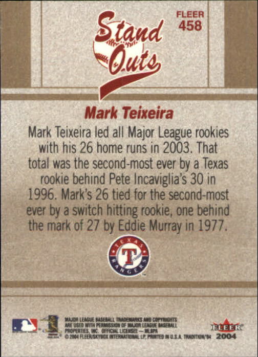 2004 Fleer Tradition Baseball "Main Set" Base Cards #251 to #500 - Picture 329 of 361