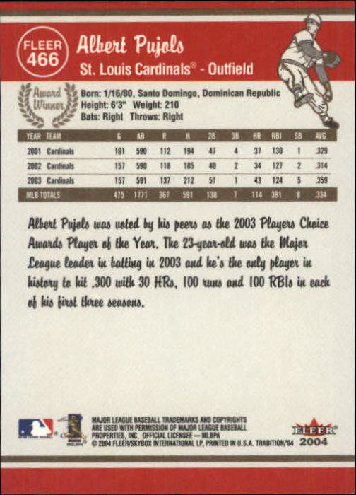 2004 Fleer Tradition Baseball "Main Set" Base Cards #251 to #500 - Picture 337 of 361