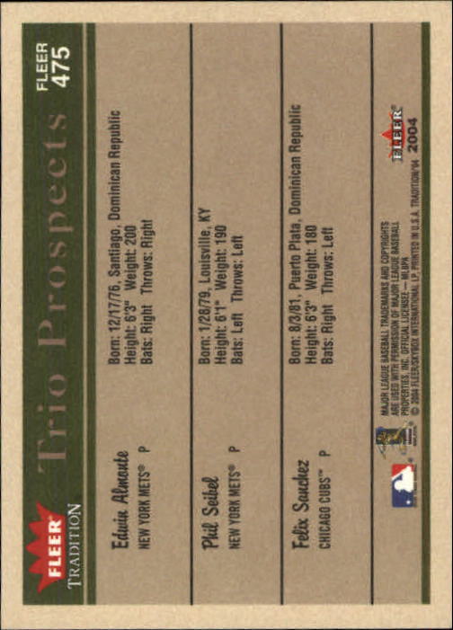 2004 Fleer Tradition Baseball "Main Set" Base Cards #251 to #500 - Picture 343 of 361