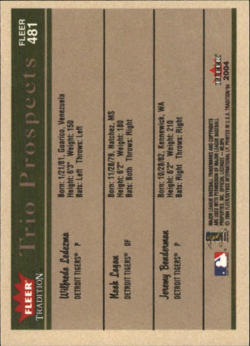 2004 Fleer Tradition Baseball "Main Set" Base Cards #251 to #500 - Picture 349 of 361