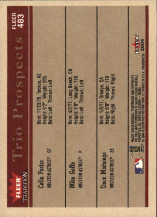 2004 Fleer Tradition Baseball "Main Set" Base Cards #251 to #500 - Picture 351 of 361