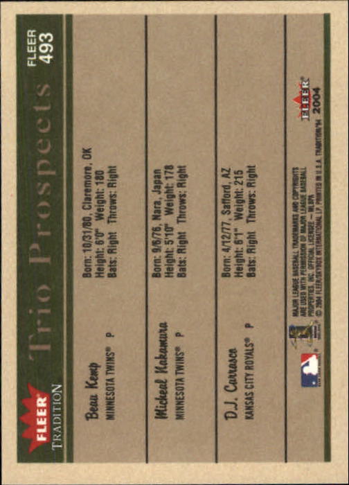 2004 Fleer Tradition Baseball "Main Set" Base Cards #251 to #500 - Picture 357 of 361