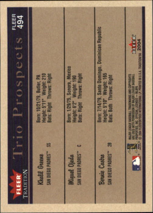 2004 Fleer Tradition Baseball "Main Set" Base Cards #251 to #500 - Picture 359 of 361