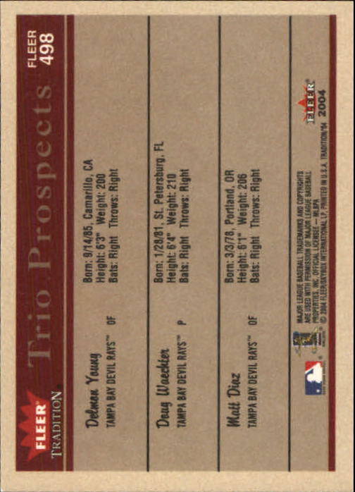 2004 Fleer Tradition Baseball "Main Set" Base Cards #251 to #500 - Picture 361 of 361