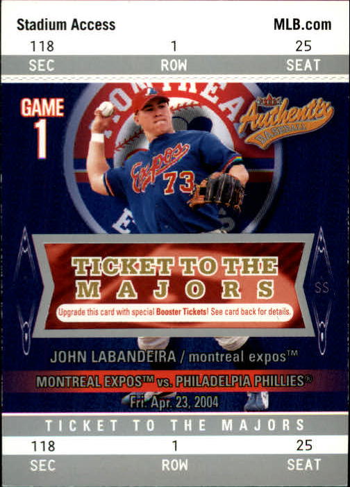 2004 Fleer Authentix #125 Josh Labandeira TM RC on Fanatics Collect