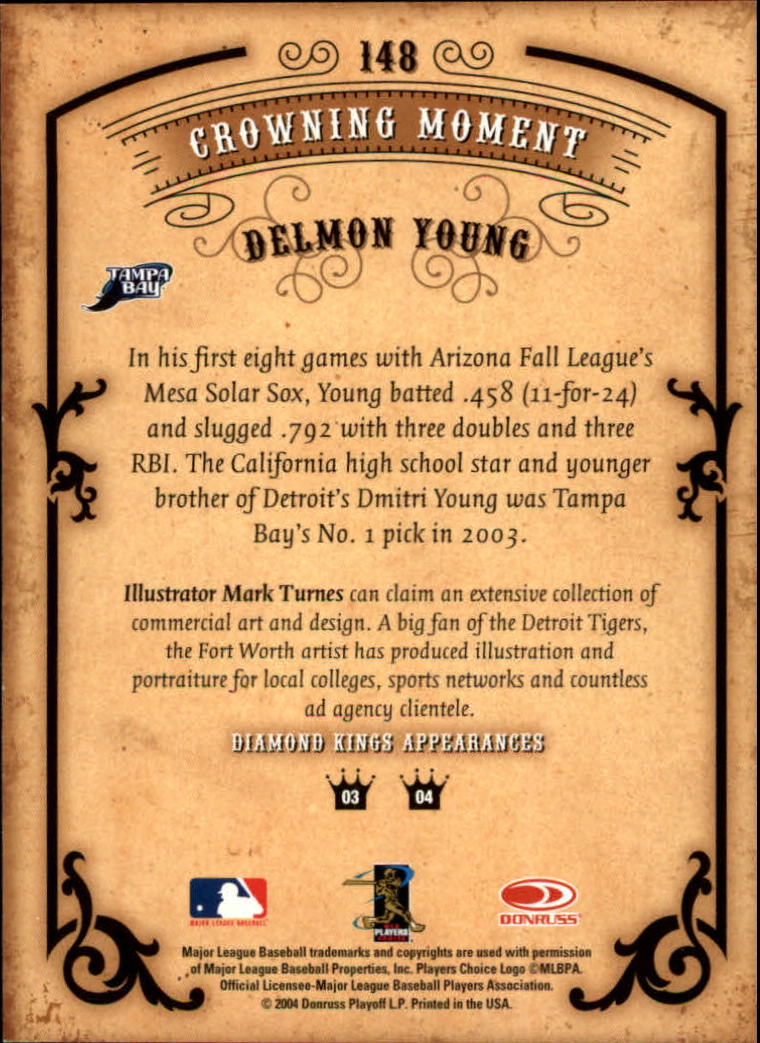 2004 Diamond Kings #148 Delmon Young back image