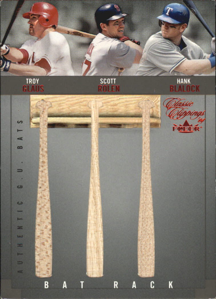 2004 Classic Clippings Bat Rack Triple Red #GRB Troy Glaus/Scott Rolen/Hank Blalock