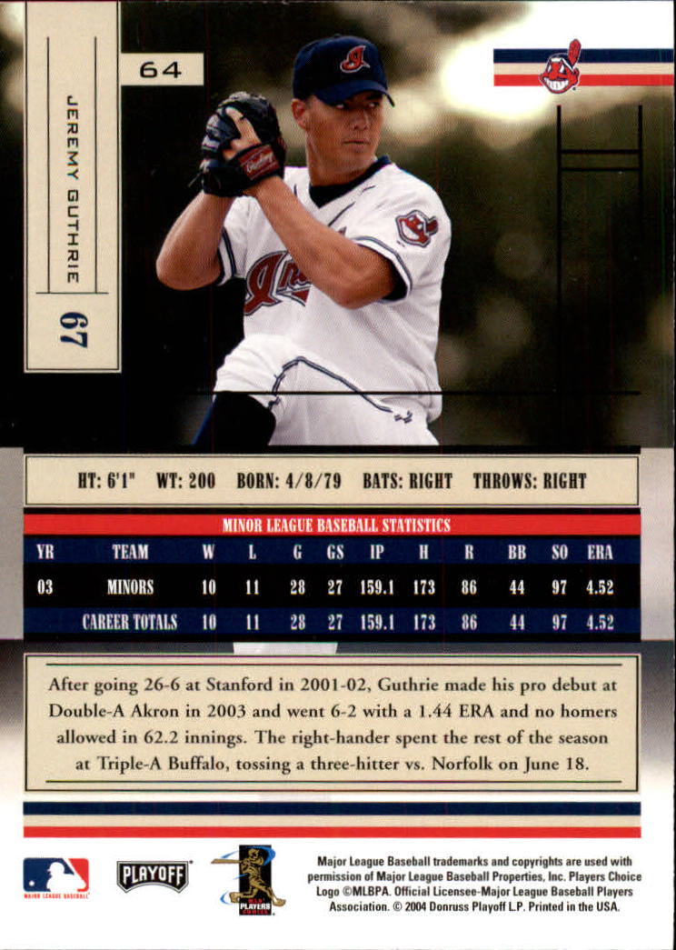 2004 Absolute Memorabilia Retail #64 Jeremy Guthrie back image
