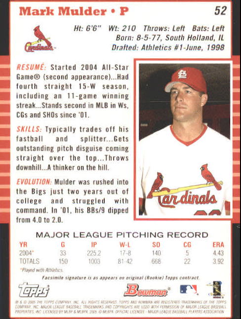 2005 Bowman Baseball "Main Set" Base Cards #1 to #165 - Picture 101 of 316