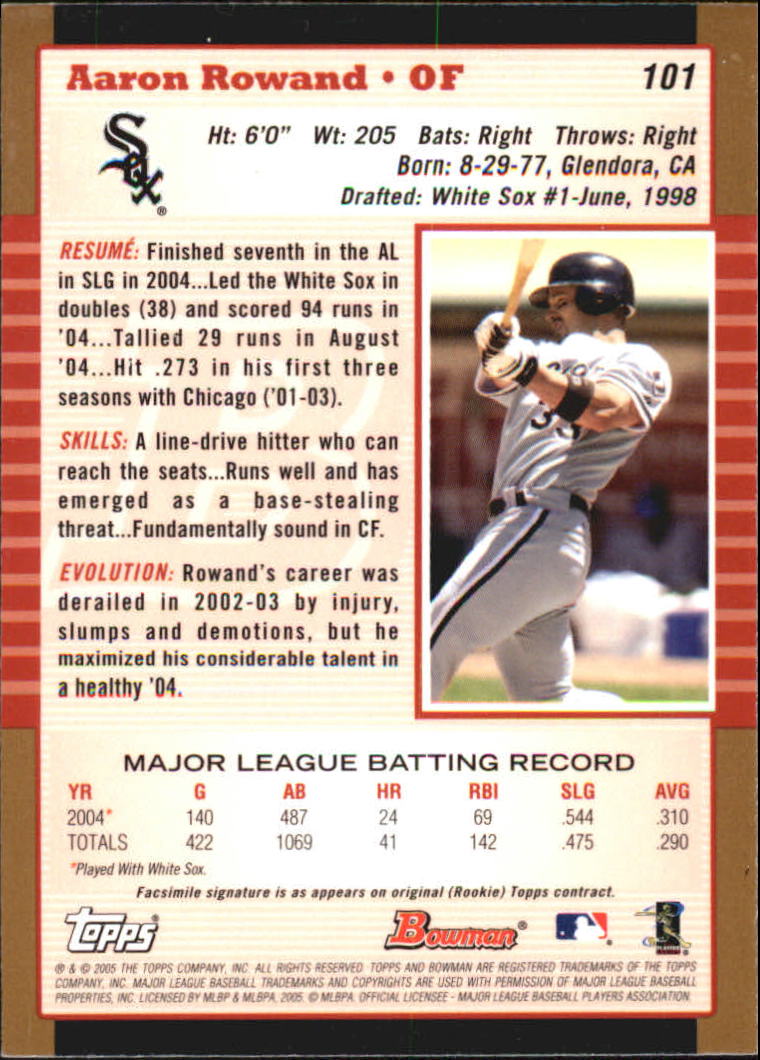 Aaron Rowand of the Chicago White Sox before a 2002 MLB season