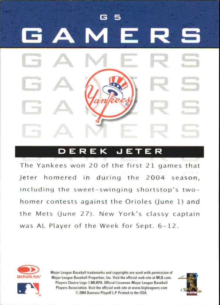2005 Leaf Gamers #5 Derek Jeter back image