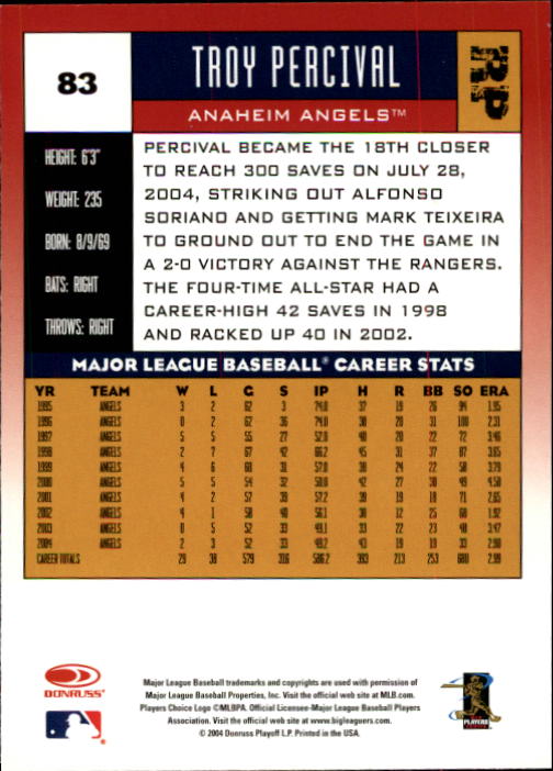 2005 Donruss Baseball Card Pick 1-168 - Picture 31 of 201
