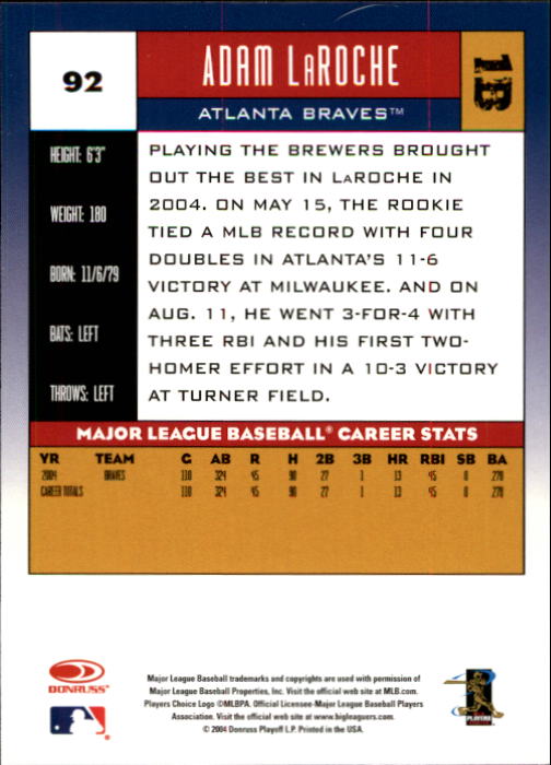 2005 Donruss Baseball Card Pick 1-168 - Picture 49 of 201