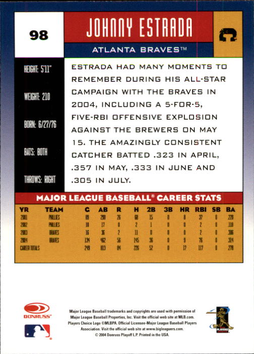 2005 Donruss Baseball Card Pick 1-168 - Picture 61 of 201