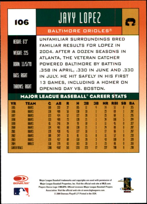 2005 Donruss Baseball Card Pick 1-168 - Picture 77 of 201
