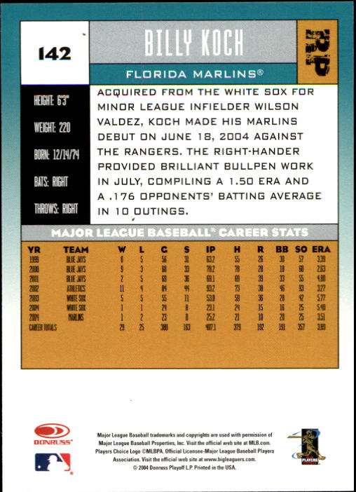 2005 Donruss Baseball Card Pick 1-168 - Picture 149 of 201