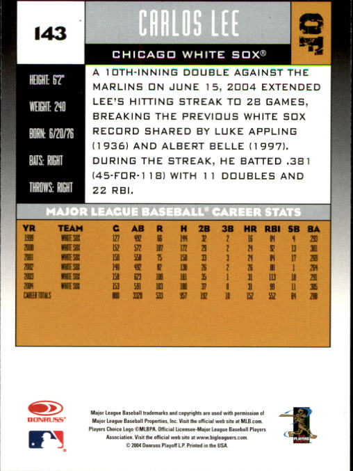 2005 Donruss Baseball Card Pick 1-168 - Picture 151 of 201