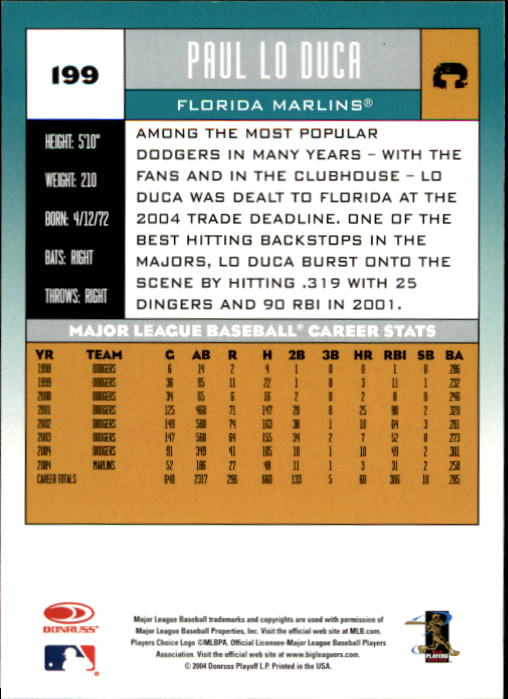 A9309- 2005 Donruss Baseball Cards 1-275 +Rookies -You Pick- 15+ FREE US SHIP - Picture 255 of 397