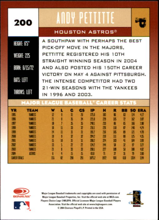 A9309- 2005 Donruss Baseball Cards 1-250 +Rookies -You Pick- 15+ FREE US SHIP - Picture 365 of 463