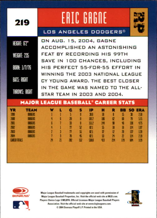 A9309- 2005 Donruss Baseball Cards 1-275 +Rookies -You Pick- 15+ FREE US SHIP - Picture 292 of 397