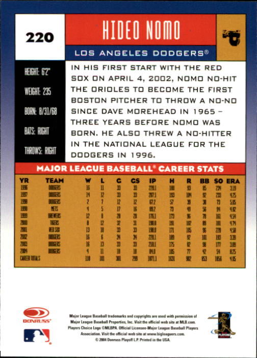 A9309- 2005 Donruss Baseball Cards 1-275 +Rookies -You Pick- 15+ FREE US SHIP - Picture 294 of 397