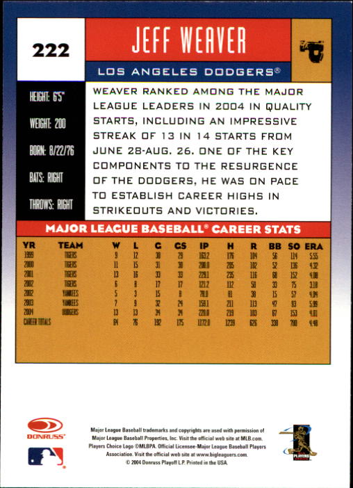 A9309- 2005 Donruss Baseball Cards 1-275 +Rookies -You Pick- 15+ FREE US SHIP - Picture 298 of 397