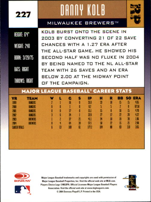 A9309- 2005 Donruss Baseball Cards 1-275 +Rookies -You Pick- 15+ FREE US SHIP - Picture 307 of 397