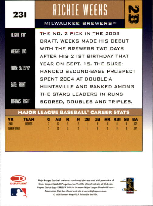 A9309- 2005 Donruss Baseball Cards 1-275 +Rookies -You Pick- 15+ FREE US SHIP - Picture 313 of 397