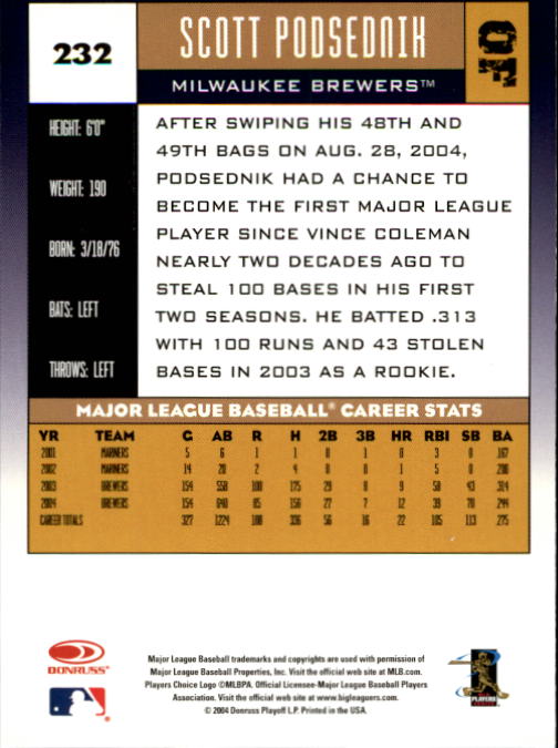 A9309- 2005 Donruss Baseball Cards 1-275 +Rookies -You Pick- 15+ FREE US SHIP - Picture 315 of 397