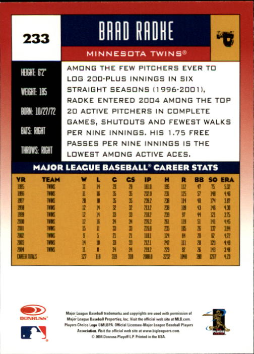 A9309- 2005 Donruss Baseball Cards 1-275 +Rookies -You Pick- 15+ FREE US SHIP - Picture 317 of 397