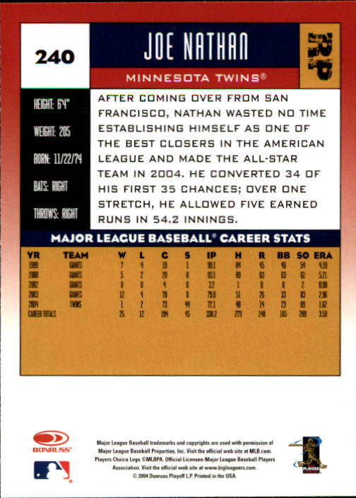 A9309- 2005 Donruss Baseball Cards 1-275 +Rookies -You Pick- 15+ FREE US SHIP - Picture 331 of 397