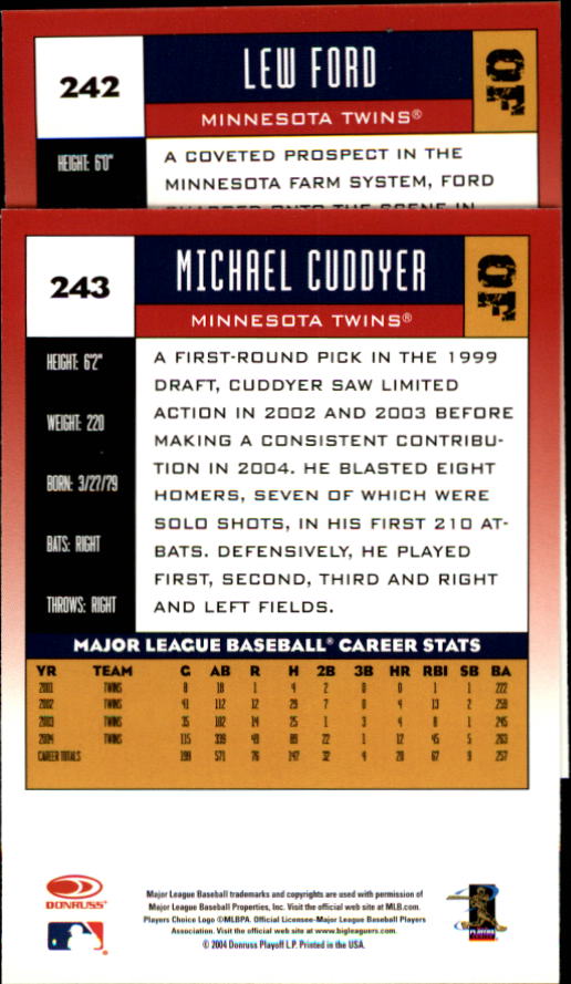 A9309- 2005 Donruss Baseball Cards 1-275 +Rookies -You Pick- 15+ FREE US SHIP - Picture 335 of 397