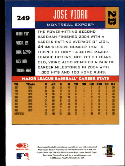 A9309- 2005 Donruss Baseball Cards 1-275 +Rookies -You Pick- 15+ FREE US SHIP - Picture 349 of 397