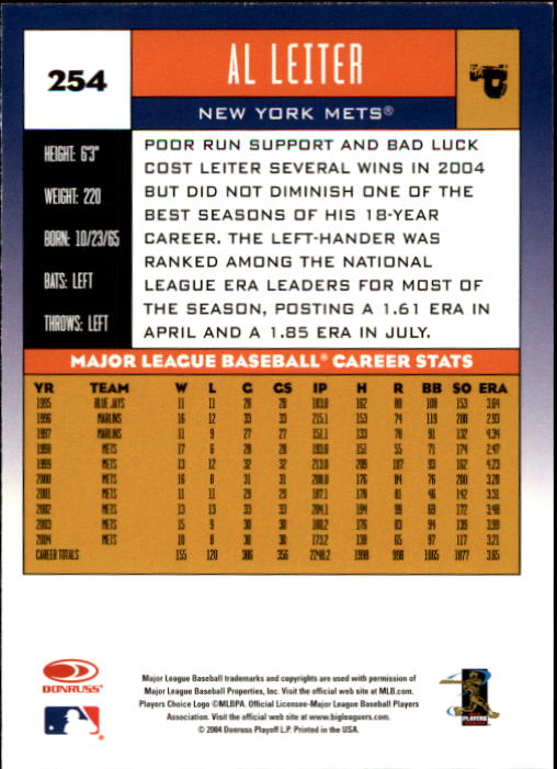 A9309- 2005 Donruss Baseball Cards 1-275 +Rookies -You Pick- 15+ FREE US SHIP - Picture 359 of 397