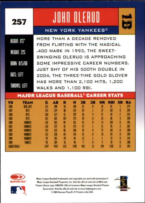 A9309- 2005 Donruss Baseball Cards 1-275 +Rookies -You Pick- 15+ FREE US SHIP - Picture 365 of 397