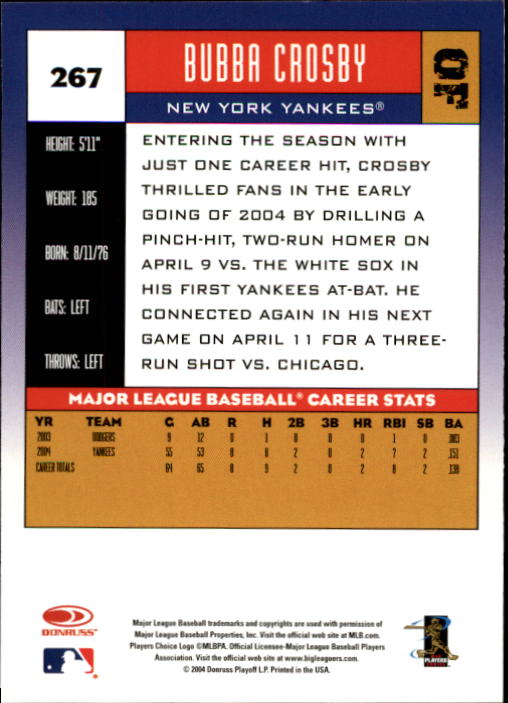 A9309- 2005 Donruss Baseball Cards 1-275 +Rookies -You Pick- 15+ FREE US SHIP - Picture 383 of 397