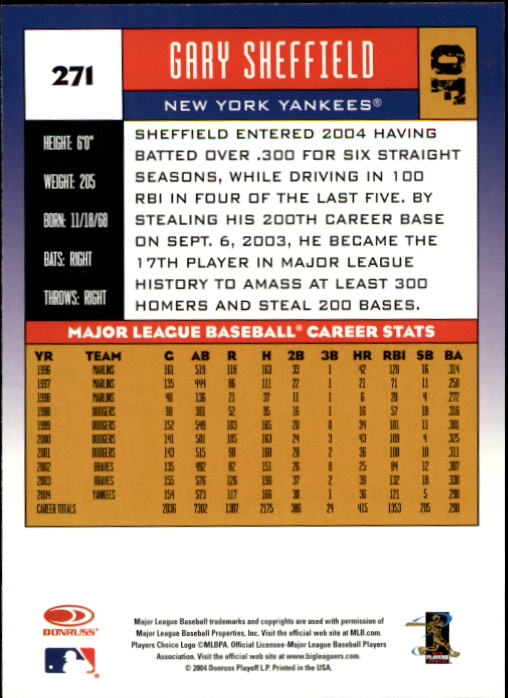 A9309- 2005 Donruss Baseball Cards 1-275 +Rookies -You Pick- 15+ FREE US SHIP - Picture 391 of 397