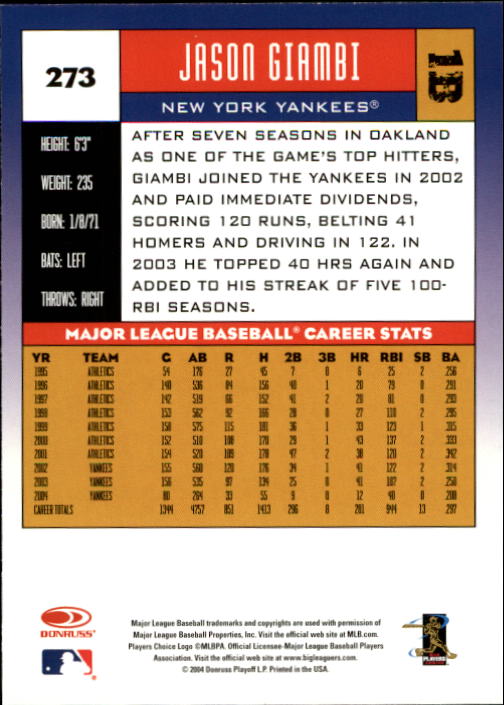 A9309- 2005 Donruss Baseball Cards 1-275 +Rookies -You Pick- 15+ FREE US SHIP - Picture 393 of 397