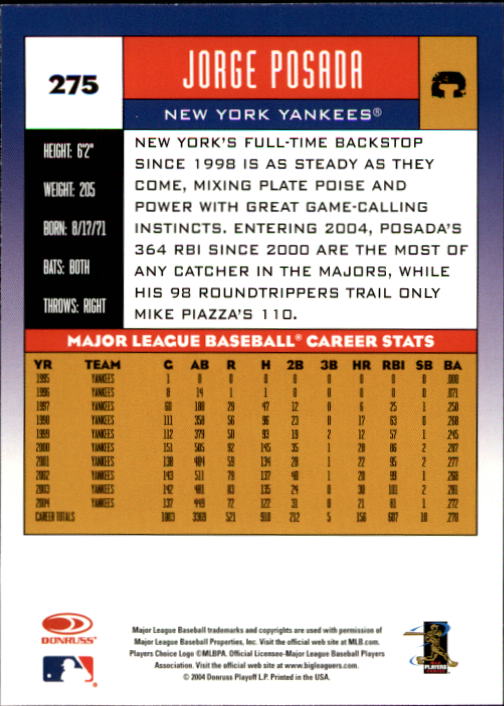 A9309- 2005 Donruss Baseball Cards 1-275 +Rookies -You Pick- 15+ FREE US SHIP - Picture 397 of 397