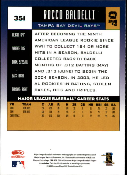 A9309- 2005 Donruss Baseball Karten 251-400 Einsätze -du Pick- 15 + Kostenlose - Bild 203 von 291