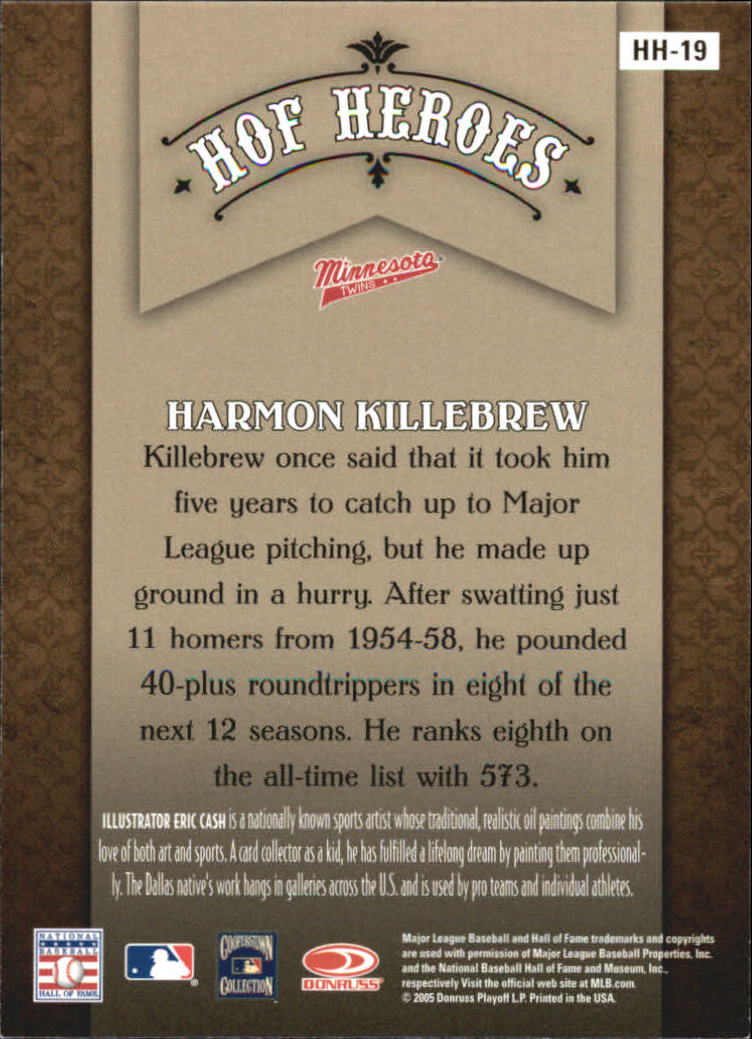 2005 Diamond Kings HOF Heroes Framed Red #HH19 Harmon Killebrew back image