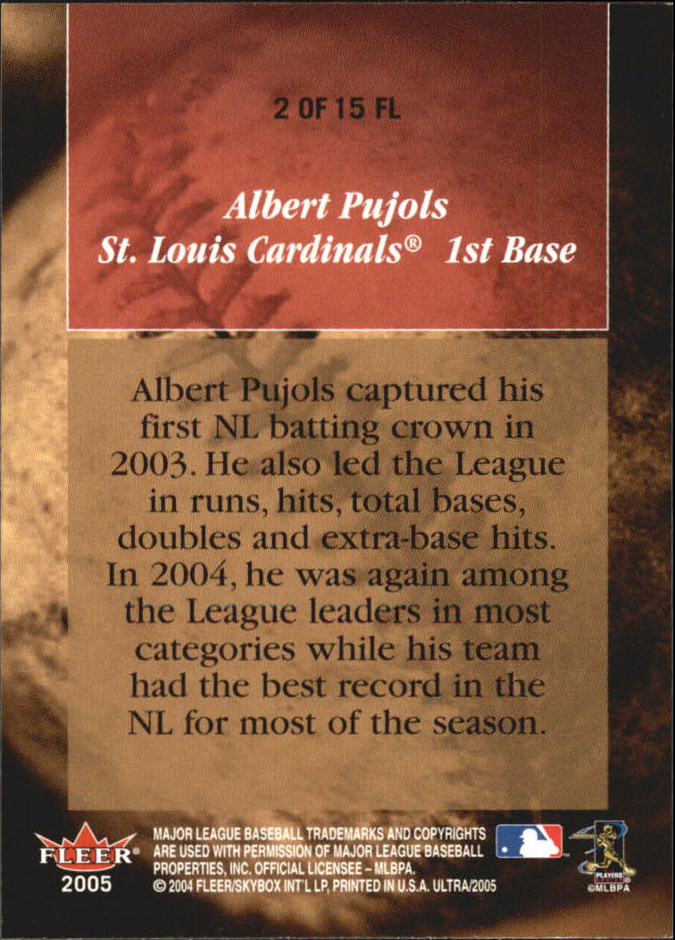 2005 Ultra Follow the Leader #2 Albert Pujols back image
