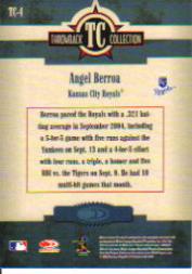 2005 Throwback Threads Throwback Collection #4 Angel Berroa back image
