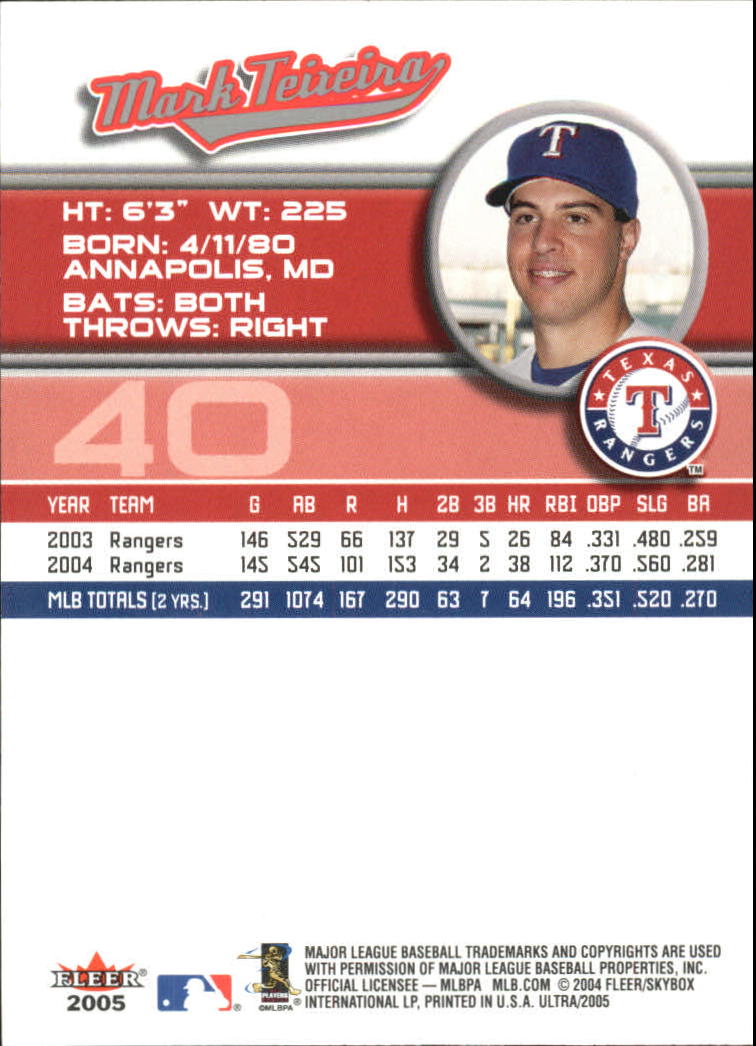 B3434- 2005 Ultra Baseball Card #s 1-220 +Inserts -You Pick- 15+ FREE US SHIP - Picture 81 of 430
