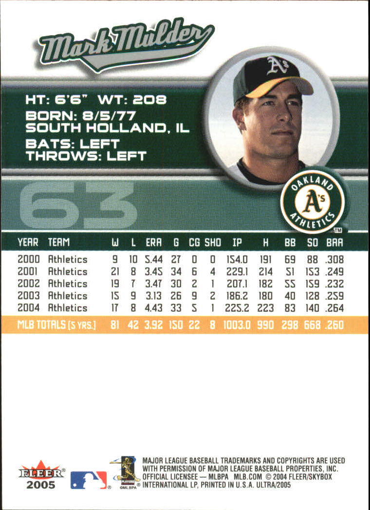 B3434- 2005 Ultra Baseball Card #s 1-220 +Inserts -You Pick- 15+ FREE US SHIP - Picture 127 of 430