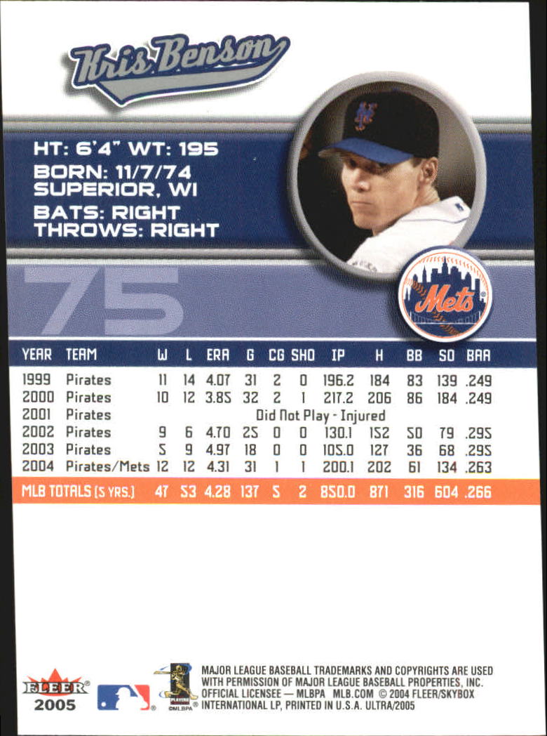 B3434- 2005 Ultra Baseball Card #s 1-220 +Inserts -You Pick- 15+ FREE US SHIP - Picture 151 of 430