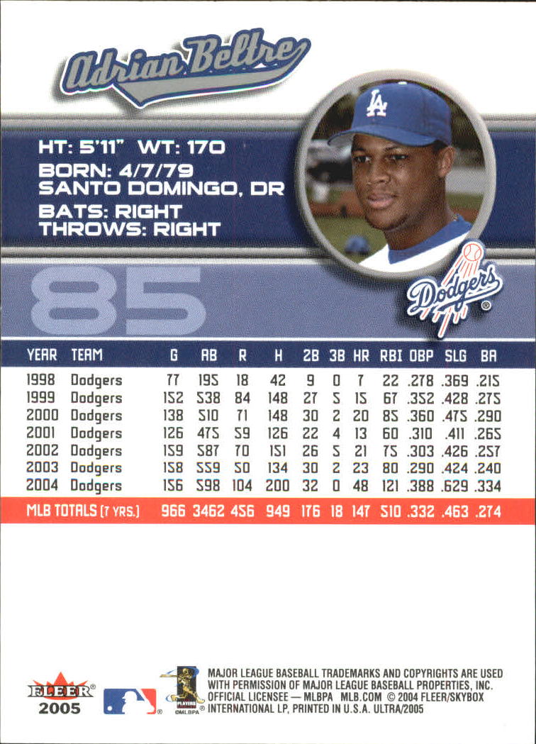 B3434- 2005 Ultra Baseball Card #s 1-220 +Inserts -You Pick- 15+ FREE US SHIP - Picture 171 of 430