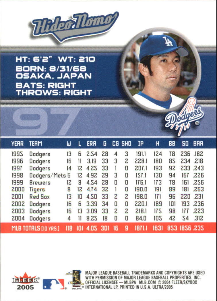 B3434- 2005 Ultra Baseball Card #s 1-220 +Inserts -You Pick- 15+ FREE US SHIP - Picture 195 of 430